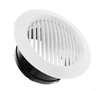 Round Air Vent Grille for 75mm 100mm 125mm 150mm 200mm Duct, ABS Wall Ceiling Ventilation Cover with Detachable Panel for Kitchen Bathroom Office, White(125mm)