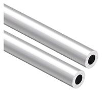 Round Aluminum Pipe,Metal Tube, 2 Pcs Aluminum Alloy Round Tube Straight Pipe Outer Diameter 16-24Mm Wall Thickness 5Mm Suitable for Hardware Accessories(OD: 20mm)
