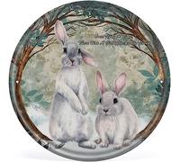 Round Aluminum Sign 12 X 12 Inches Once Upon A Time,There was A Girl Who Really Loved Rabbits Sign Metal Tin Signs Wall Decor,Vintage Forest Art Poster Plaque Inspirational Quote for Bedroom,Nursery