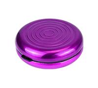 Round Aluminum Wallet - Display Container for Parts Collection, Sturdy Storage Case, Compact Coin Dispenser, Handy Storage Box for Organizing, purple, Consulte la descripción, See description