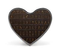 Round Ancient Egyptian Hieroglyph Brooch Lapel Shawl Pin Vintage Metal Heart Badge Minimalist Collar Brooch Jewelry Decoration Suit Sweater Backpack Gift for Women Mother Bride
