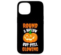 Round and Hallow but Still Glowing Funny Halloween Pumpkin Case for iPhone 15