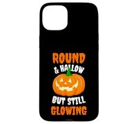 Round and Hallow but Still Glowing Funny Halloween Pumpkin Case for iPhone 15 Plus