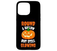 Round and Hallow but Still Glowing Funny Halloween Pumpkin Case for iPhone 15 Pro Max