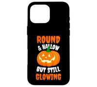 Round and Hallow but Still Glowing Funny Halloween Pumpkin Case for iPhone 16 Pro Max
