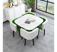 Round and Square Dining Table Set with 4 Chairs Stylish Kitchen Conference Table Compact 16.90 x 90 x 75 cm Ideal for Dining Room Modern Home Decor