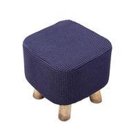 Round and Square Velvet Chair Cover, Removable and Washable, Small Seat, Stretch Footstool Covers, Home Decor For footstool protection(Blue1-Square)