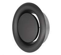 Round Anthracite Metal Diffuser, 100mm Universal Supply Exhaust Air Valve, 4 inch Wall Ceiling Adjustable Vent, Extractor Fan Vent Cover, Ventilation Grille for Bathroom Kitchen