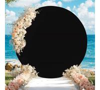 Round Arch Backdrop Cover, Circle Arch Stand With Bottom Zipper, Multipurpose Wedding Arched Background Set for Wedding Arch Birthday Party Photography Decoration black 6.5ft
