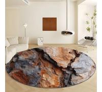 Round Area Rug 200 cm, Washable Bathroom Surrealism Non-Slip Large Circle Rugs for Bedroom Throw Soft Tree Bark Texture Photography Print Carpet for Entryway Sofa Living Room