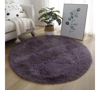 Round Area Rug 200cm - Soft & Plush Non-Slip Living Room Carpet Long Pile Bedroom Rug in Gray Purple - Perfect for Home Decor 160/120/80/140/100cm Options Available