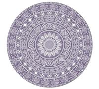 Round Area Rug 4ft Purple Boho Mandala Rug Soft Sofa Nursery Carpet Floor Mat Non Slip Area Rugs for Indoors/Outdoor Living Room Bedroom Dining Room Home Decor Bohemian Geometric Rug