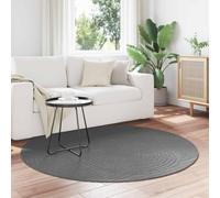 Round Area Rug Anthracite Ø 120 cm Polyester Non-slip Machine Washable Soft Grip