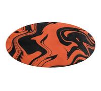 Round Area Rug,Black And Orange Abstract Non-Slip Absorbent Washable Bath Mat Shower Mat Bedroom Carpet Floor Mat Vanity Rug 24x24inch