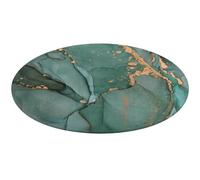 Round Area Rug,Dark Green Gold Marble Non-Slip Absorbent Washable Bath Mat Shower Mat Bedroom Carpet Floor Mat Vanity Rug 24x24inch
