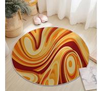 Round Area Rug for Girls Bedroom, 120 cm Washable Kids Rug for Baby Nursery, Non-Slip Circle Carpet Vintage Bohemian for Teen Dorm Playroom Tent, Beige