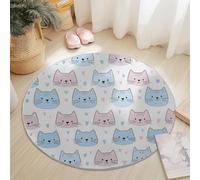 Round Area Rug for Girls Bedroom, 150 cm Washable Kids Rug for Baby Nursery, Non-Slip Circle Carpet Cartoon Autumn Dwarves Pumpkins for Teen Dorm Playroom Tent, Orange Color