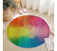 Round Area Rug for Girls Bedroom, 210 cm Washable Kids Rug for Baby Nursery, Non-Slip Circle Carpet Abstract Marble Geometry for Teen Dorm Playroom Tent, Blue