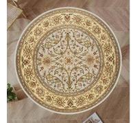 Round Area Rug, Large Living Room Decor Carpet Soft washable Retro geometric pattern, yellow, 150cm