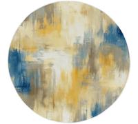 Round Area Rug Modern Painting Neutral Colors 210 cm, Washable Living Room Round Carpet Non-Slip Stain Rug White Young And Thin, For Bedroom Hall Kids Baby Room, Hallway Runners Carpet Mat