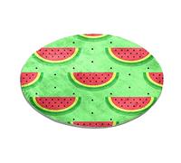 Round Area Rug Watermelon Slices Bedroom Carpet Shaggy Soft Chair Mat Washable Doormat