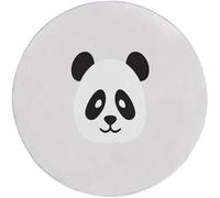 Round Area Rugs 160cm, Simple Cartoon Panda Face Pattern Soft Circle Carpet - Non Slip Machine Washable Floor Rug for Living Room Bedroom Bathroom Decorate, White