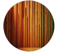 Round Area Rugs 180cm Carpet, 3D Elegant Bamboo Line Art Printed Decor Rugs - Brown Short Pile Washable Indoor Floor Carpet for Living Room Nursery Playroom