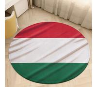 Round Area Rugs 2' Non Slip Coral Velvet Entry Mat Absorbent Soft Low-Pile Italy Flag Throw Rug Boho Washable Floor Carpet for Bedroom Living Room Bathroom Dorm Home Decor
