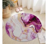 Round Area Rugs Abstract Agate Stone Texture Pattern Circle Carpet Floor Mats, 120 x 120 cm Soft Machine Washable Rug, Purple Low-Pile Resistant Thin Rug for Living Room Coffee Dining Room