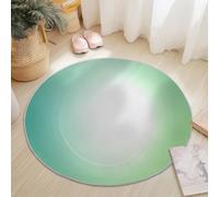 Round Area Rugs Flannel Non Slip ø 60 cm, Simple Dreamy Halo Theme Short Pile Fluffy Circle Carpet for Living Room Bedroom Home Office Dining Room Kitchen Decor, Green