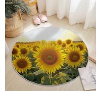 Round Area Rugs Living Room, Soft Natural Autumn Red Panda Carpet Mat for Bedroom Circle Area Rug Non Slip, Washable Carpet for Kitchen Home Decor Floor Mat 150 cm, Brown