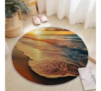 Round Area Rugs Living Room, Soft Natural Autumn Red Panda Carpet Mat for Bedroom Circle Area Rug Non Slip, Washable Carpet for Kitchen Home Decor Floor Mat 150 cm, Brown