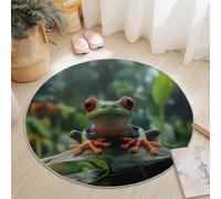 Round Area Rugs Living Room, Soft Natural Autumn Red Panda Carpet Mat for Bedroom Circle Area Rug Non Slip, Washable Carpet for Kitchen Home Decor Floor Mat 150 cm, Brown