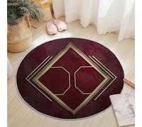 Round Area Rugs Living Room, Soft Simple Elegant Hexagon Carpet Mat for Bedroom Circle Area Rug Non Slip, Washable Carpet for Kitchen Home Decor Floor Mat 60 cm, Claret
