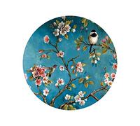 Round Area Traditional Carpet Round Carpet Round Area Rugs Circular Rugs American Style Bird Flower Print Carpet Blue Country Style Round Carpet Living Room Rug Bedroom Rug Chair Decor Retro Carpet