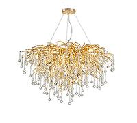 Round Art Crystal Chandelier,American Creative Crystal Lig,for Living Room Dining Room Bedroom Villa,Living Room Lig,G9 Nordic Lig Luxury Water Drop Branch Lig-Golden. 80 * 50cm
