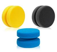 Round Art Paint Sponge - 3PCS 8cm Double-Sided Art Sponge for Painting, Car Waxing & Kitchen Cleaning - Soft, Reusable Multi-Use Applicator - Non-Scratch & Bubble-Free Finish