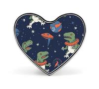 Round Astronaut Dinosaur Rocket Brooch Lapel Shawl Pin Vintage Metal Heart Badge Minimalist Collar Brooch Jewelry Decoration Suit Sweater Backpack Women Mother Bride