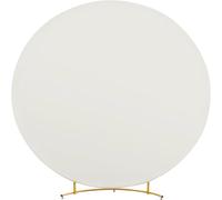 Round Backdrop Covers, Round Arch Stand Backdrop Cover, High Elasticity Wrinkle Resistant Circle Arch Backdrop Cover for Birthday Wedding Photography (6.5ft/Diameter 2m,Ivory White)