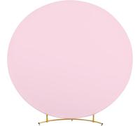 Round Backdrop Covers, Round Arch Stand Backdrop Cover, High Elasticity Wrinkle Resistant Circle Arch Backdrop Cover for Birthday Wedding Photography (7.5ft/Diameter 2.3m,Pink)
