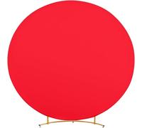 Round Backdrop Covers, Round Arch Stand Backdrop Cover, High Elasticity Wrinkle Resistant Circle Arch Backdrop Cover for Birthday Wedding Photography (6.5ft/Diameter 2m,Red)