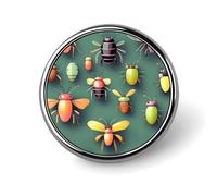 Round Badge Brooch Fashion Insect Atlas Lapel Tie Pins Personalized Badge Brooch Pin Elegant For Men Women Costume Decorative Accessory