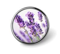 Round Badge Brooch Fashion Lavender Flower Lapel Tie Pins Personalized Badge Brooch Pin Elegant For Men Women Costume Decorative Accessory