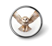 Round Badge Brooch Pin Metal Photo Pin Button for Men Women 1" | A Barn Owl Badge Pin Button Lapel Pin Personalized Circle Badges for Backpacks,Clothing