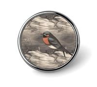 Round Badge Brooch Pin Metal Photo Pin Button for Men Women 1" | Barn Swallow in Graphite Badge Pin Button Lapel Pin Personalized Circle Badges for Backpacks,Clothing