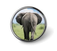 Round Badge Brooch Pin Metal Photo Pin Button for Men Women 1" | Funny Elephant Badge Pin Button Lapel Pin Personalized Circle Badges for Backpacks,Clothing