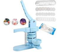 Round Badge Button Maker Kit, DIY Pin Press Machine with 100 Button Parts