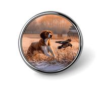 Round Badge Pin Funny Button Brooch Lapel Pins 1 Inch Fashion Hat Shirt Pin Dog Catching Pheasant Tie Tack Pinback Buttons Badge Party Supplies Decor Badges For Clothing Coat Hat Dress For Men Women