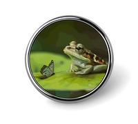 Round Badge Pin Funny Button Brooch Lapel Pins 1 Inch Fashion Hat Shirt Pin Frog And Butterfly Tie Tack Pinback Buttons Badge Party Supplies Decor Badges For Clothing Coat Hat Dress For Men Women