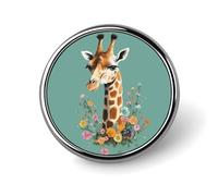 Round Badge Pin Funny Button Brooch Lapel Pins 1 Inch Fashion Hat Shirt Pin Giraffe with Flowers Tie Tack Pinback Buttons Badge Party Supplies Decor Badges For Clothing Coat Hat Dress For Men Women